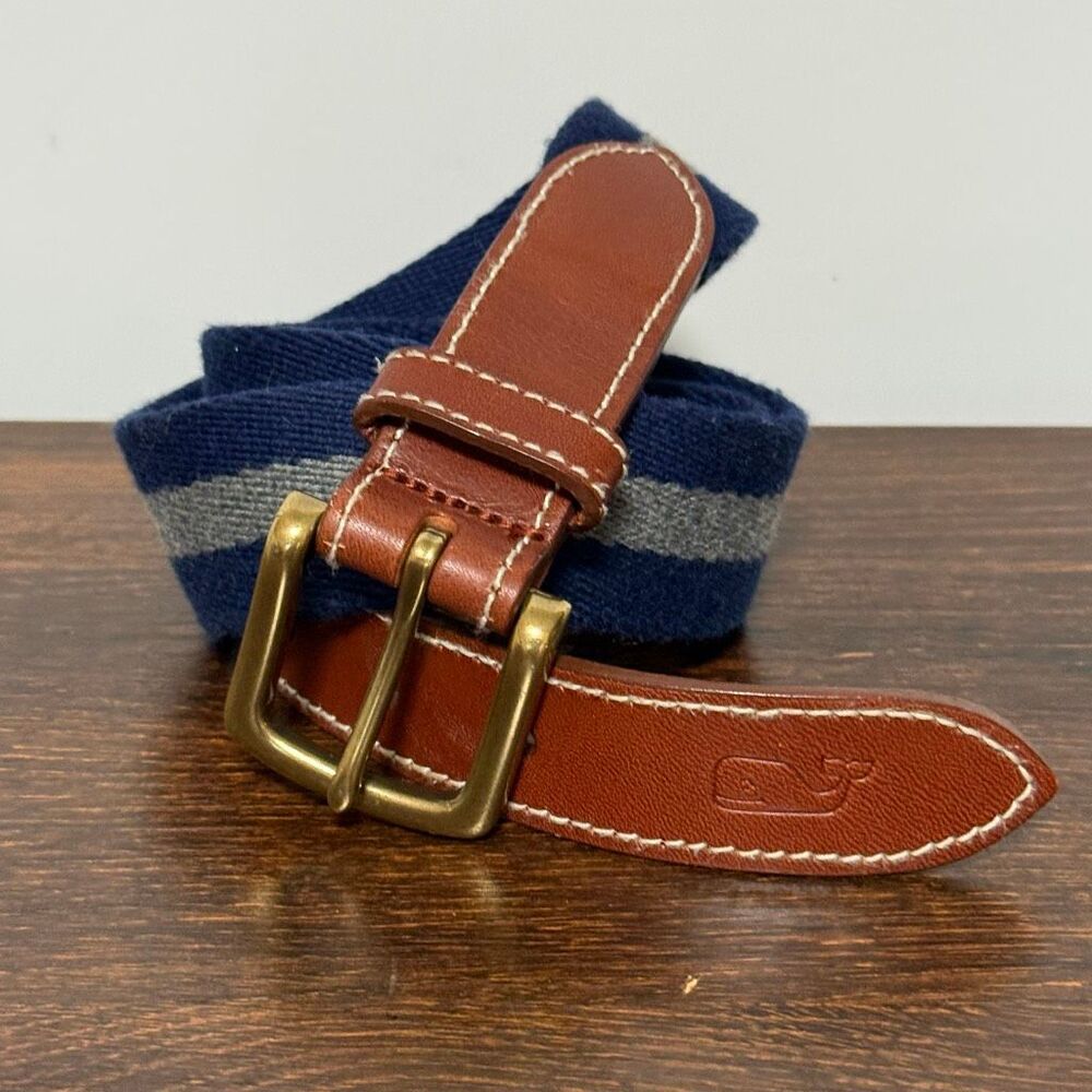 Vineyard Vines Men’s Belt gray and navy blue size 32